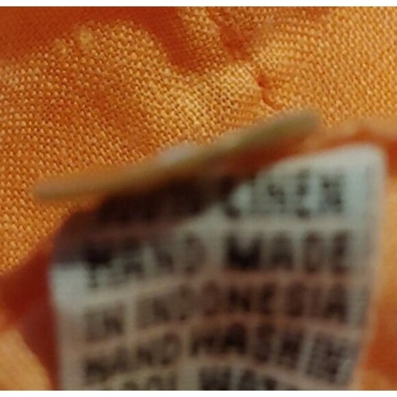 LJC Designs 100% Linen OS Oversize Lagenlook Peach Short Sleeve Button Top - Picture 6 of 6